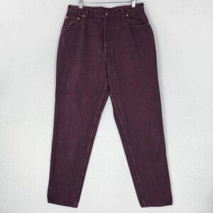 Levis Jeans Womens 14 Burgundy Vintage 550 Relaxed Fit Tapered Leg USA Made 90s